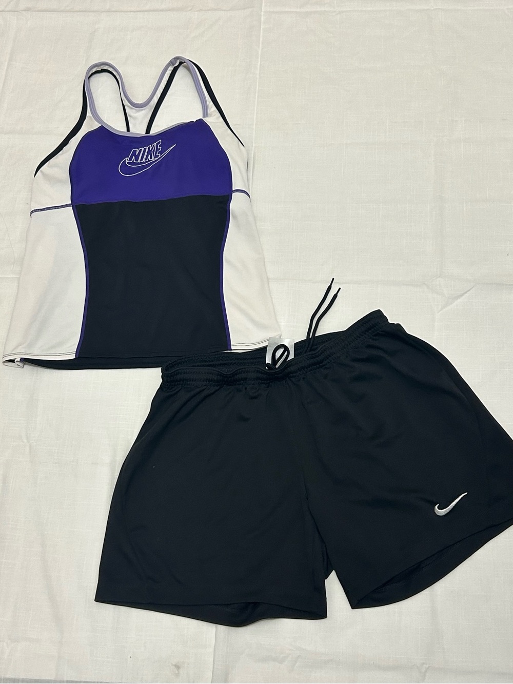 Nike Tangtop Purple White and Black Sz 8 and Short Nike  Black Sz M